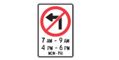 No left turn road safety sign